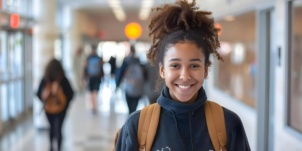 young college student smiling