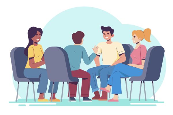 Group therapy illustration concept